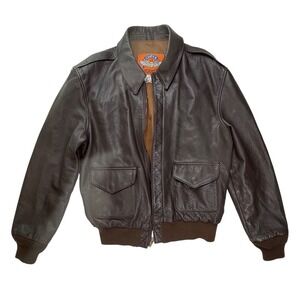 Cooper Type A-2 Leather Flight Jacket Brown US Air Force Bomber Mens 44L GAC 201